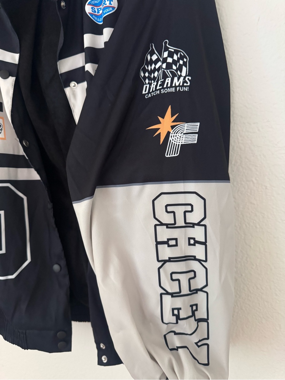 Vintage Piko 1988 Black & Cream Varsity Bomber Jacket Size Medium - Picture 7 of 10